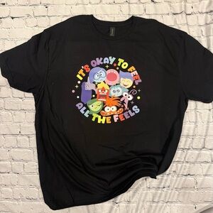 Black Graphic T-Shirt with Colorful Print